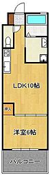 エルザ香春口45 1LDKの間取図画像