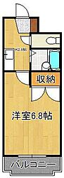シャトレ柳町 1Kの間取図画像