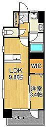 デザイナープリンセス旦過 1LDKの間取図画像