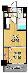 クラブオリエントNo.71トラストタワー 1DKの間取図画像