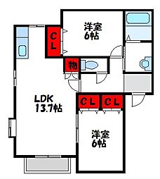 間取図画像 2LDK