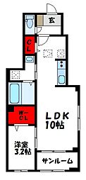 サンパティーク4 1LDKの間取図画像