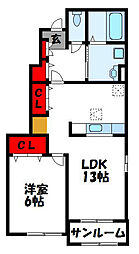 ディアグランデ 1LDKの間取図画像