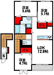 リオグランデF 3LDKの間取図画像