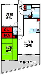 ミルキーウェイ3 2LDKの間取図画像