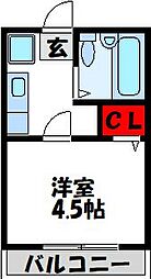 ジュネスシティ駅前 1Kの間取図画像