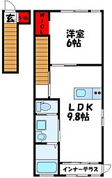 ピースフル・ミチ 1LDKの間取図画像