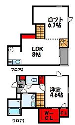 CB福津リエット 1SLDKの間取図画像