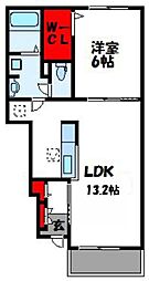 ベルコロレ6B 1LDKの間取図画像