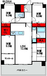 ロワールマンション東郷駅前 3LDKの間取図画像