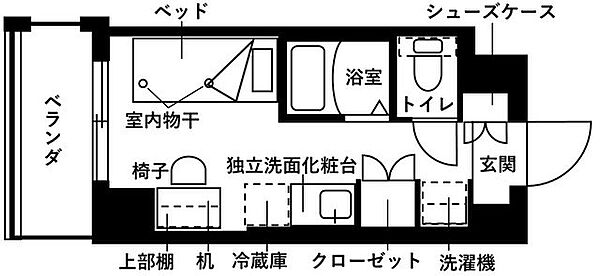 フレンシアエール仙川 314｜東京都調布市仙川町２丁目(賃貸マンション1R・3階・16.25㎡)の写真 その2