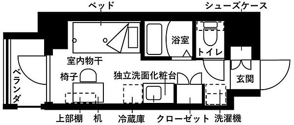 フレンシアエール仙川 702｜東京都調布市仙川町２丁目(賃貸マンション1R・7階・16.30㎡)の写真 その2