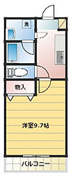 パルティール 1Kの間取図画像
