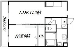 M'sドリーム8 1LDKの間取図画像