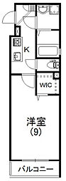 ハートリッケ 1Kの間取図画像