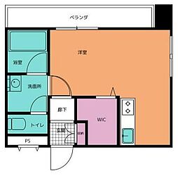 TributeCentral ワンルームの間取図画像