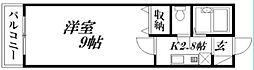 ホリホックイン八幡 1Kの間取図画像