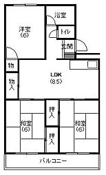 寿マンションC 3LDKの間取図画像