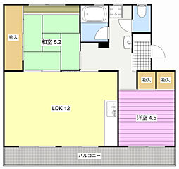 芳川マンション 2LDKの間取図画像