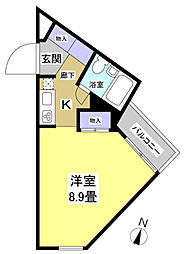 CASAMIRA浜松 1Kの間取図画像