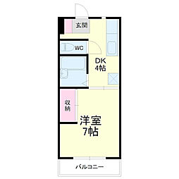 ハーベスト上島 1DKの間取図画像