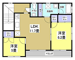 シエスタエビツカ 2LDKの間取図画像