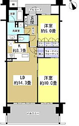 レクセル浜松弁天島 2LDKの間取図画像