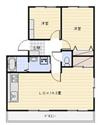 サンライズ弥栄3 2LDKの間取図画像