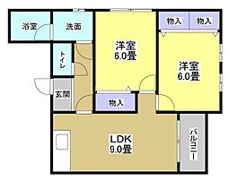 久嶋ハイム 2LDKの間取図画像
