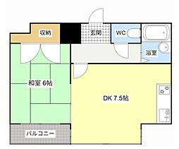 コナビック東伊場 1DKの間取図画像