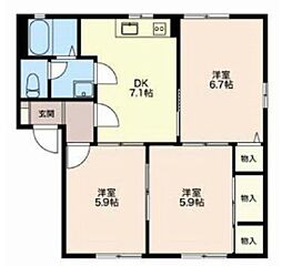 プレステージ中部2C 3DKの間取図画像