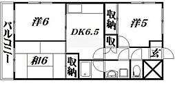 テスコム西伊場コーポ北館 3DKの間取図画像