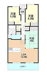 イトーピア中沢グリーンアベニュー 3LDKの間取図画像