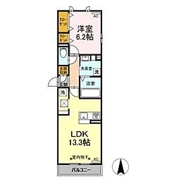 kaDan 1LDKの間取図画像