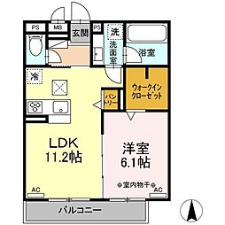 アドバンス 1LDKの間取図画像
