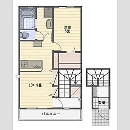 LOTUS新居2 1LDKの間取図画像