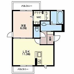 コンフォルティア 1LDKの間取図画像