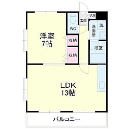 ラ・セフィーロ7 1LDKの間取図画像