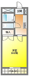レーヴレアリゼ 1Kの間取図画像