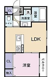 クレストヒル 1LDKの間取図画像