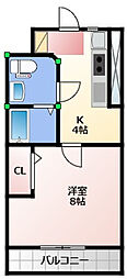 サン・テラス南浅田 1Kの間取図画像