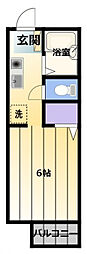コーポ・栄 1Kの間取図画像