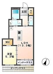 エクラ 1LDKの間取図画像