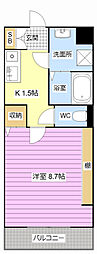 パルティーレ島之郷 1Kの間取図画像