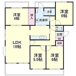 バーディ蜆塚 4LDKの間取図画像