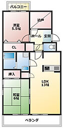 グランドール領家 2SLDKの間取図画像