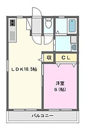 サンライズ 1LDKの間取図画像