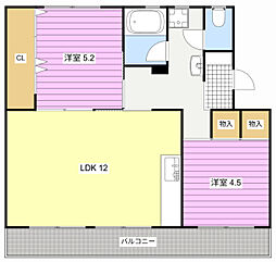 芳川マンション 2LDKの間取図画像