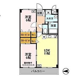 ケイパレス2 2LDKの間取図画像