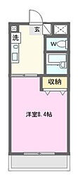 丸忠 1Kの間取図画像